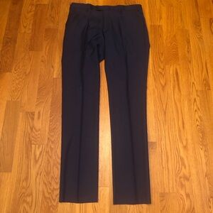 Charles Tyrwhitt Royal Blue Slim Fit Herringbone Trouser Pants 36 Unhemmed